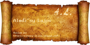 Almásy Lajos névjegykártya